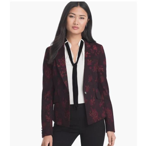 White House Black Market Jackets & Blazers - White House Black Market Rose Jacquard Blazer 0